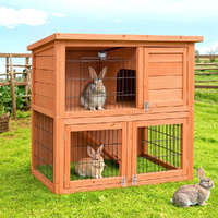 i.Pet Chicken Coop Rabbit Hutch 88cm Wooden Run Cage Outdoor