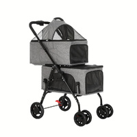 i.Pet 2-Tier Pet Stroller Large Dog Pram Cat Carrier Foldable