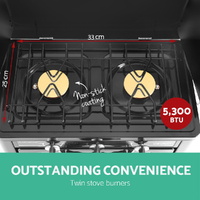 Devanti Portable Gas Oven LPG Stainless Steel