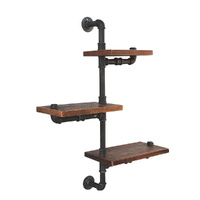Artiss 3 Tier Adjustable Floating DIY Pipe Shelf