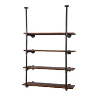 Artiss Bookshelf DIY Pipe Shelf 4 Tiers Wall Mount