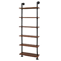 Artiss Floating DIY Pipe Shelf 6 Tiers Wall Mount