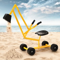 Keezi Kids Ride On Digger Bulldozer Sandpit Toy Yellow