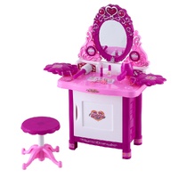 Keezi Kids Pretend Makeup Dressing Table with Chair Girls Toys