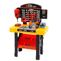 Keezi Kids Pretend Workbench DIY Tools 54 Piece Black
