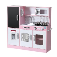 Keezi Kids Wooden Kitchen Play Set 80cm Pink