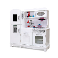 Keezi Wooden Kids Kitchen Play Set Storage Dispenser White