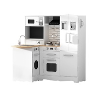 Keezi Wooden Kids Kitchen Play Set Fridge Oven White