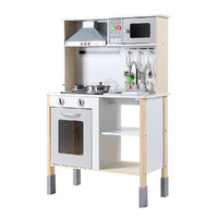 Keezi Wooden Kids Kitchen Play Set with Sink & Cookware