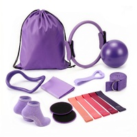 Everfit Pilates Ring Set for Women, 15pcs Home Workout Pilates Equipment with Ring, Ball, Yoga Socks, D-Ring etc. Pilates Starter Kit for Strength, To
