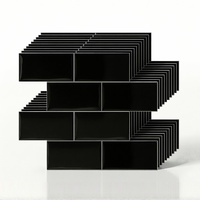 Artiss 3D Peel and Stick Wall Tiles 10 Sheets Black Self Adhesive