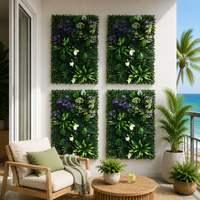Gardeon 4x Artificial Boxwood Wall Panels 40x60cm Purple