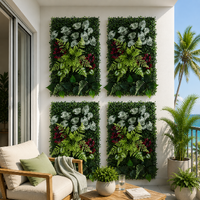 Gardeon 4x Artificial Flower Wall Panels 40x60cm Red