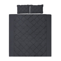 Giselle Bedding Diamond Pinch Quilt Cover Set King Black