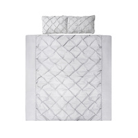 Giselle Bedding Diamond Pinch Quilt Cover Set Queen Grey