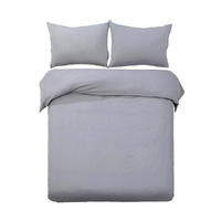 Giselle Bedding Classic Grey Quilt Cover Set King Size