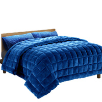 Giselle Bedding Faux Mink Quilt Teal Super King