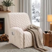 Artiss Recliner Chair Cover with Storage Side Pockets - Beige