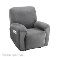 Artiss 1 Seater Velvet Recliner Chair Cover Grey