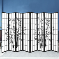 Artiss 8 Panel Room Divider Screen 348x179cm Bamboo Black