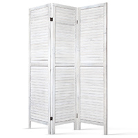 Artiss 3 Panel Louver Room Divider Screen 120x170cm White