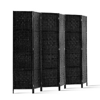 Artiss 6 Panel Woven Room Divider Screen 245x170cm Black