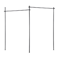 Artiss Extendable Curtain Rod Room Divider Black 5m