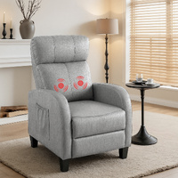 Artiss Massage Recliner Chair Fabric Grey Small