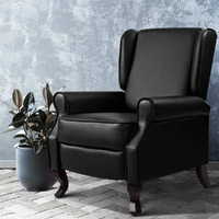 Artiss Recliner Armchair Black Faux Leather - Domini