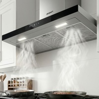 Devanti 90cm Range Hood Glass Stainless Steel Kitchen Canopy