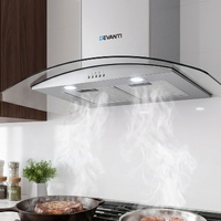Devanti 90cm Range Hood Glass Canopy Kitchen Stainless