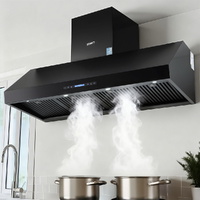 Devanti 1500mm Commercial BBQ Range Hood Dual Motor Remote Control