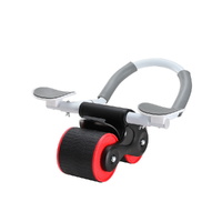 Everfit Ab Roller Automatic Rebound with Knee Pad Red
