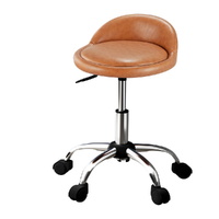 Artiss Salon Stool Swivel Chair with Backrest - Brown