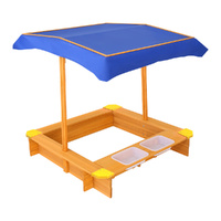 Keezi Kids Wooden Sandbox with Canopy & Water Basin 103cm