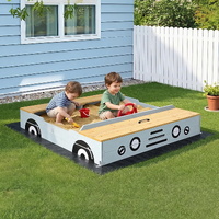 Keezi Wooden Car Sandbox 120cm with Storage & Ground Sheet