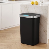 Devanti 50L Motion Sensor Trash Bin Automatic Kitchen Waste Dustbin Black