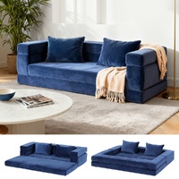 Artiss Convertible Folding Sofa Bed Pull Out Mattress Black