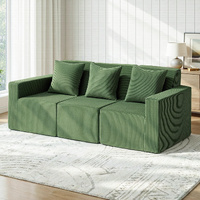 Artiss 3-Seater Modular Sofa Bed Convertible Sectional Green