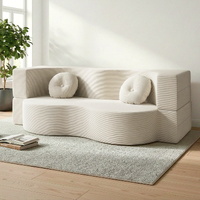 Artiss Folding Sofa Bed 2-in-1 Convertible Futon Beige