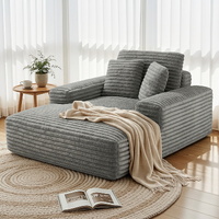 Artiss Sofa Bed Lounge Chair Recliner Sleeper Grey