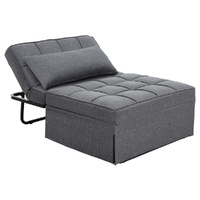 Artiss Convertible Sofa Bed Lounge Ottoman 1-Seater Linen Grey