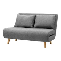 Artiss 2-Seater Convertible Sofa Bed Linen Recliner Grey