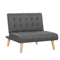 Artiss Single Seater Sofa Bed Recliner Futon Grey Linen