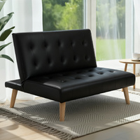 Artiss Single Seater Sofa Bed Lounge Fabric Black