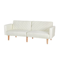 Artiss 3 Seater Convertible Sofa Bed Futon Recliner Beige