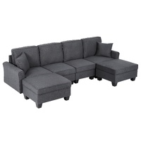 Artiss Modular Sectional U Shaped Storage Sofa Couches for Living Room Grey