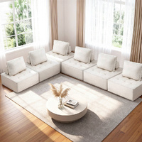 Artiss 6 Seater Floor Sofa Lounge Chair with Pillow