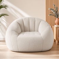 Artiss Single Boneless Bean Bag Couch Faux Fur White