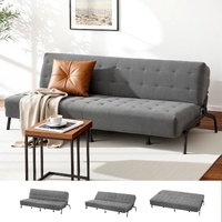 Artiss 1.9m 3 Seater Sofa Bed Innerspring Futon Grey
